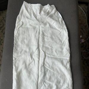 DISSH White Linen Midi/Long Skirt